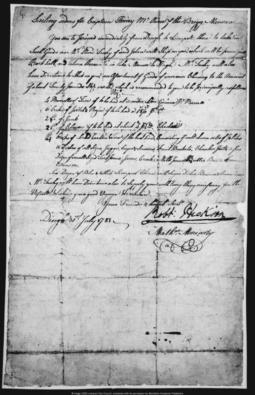 View document: Papers from the brig Minerva.