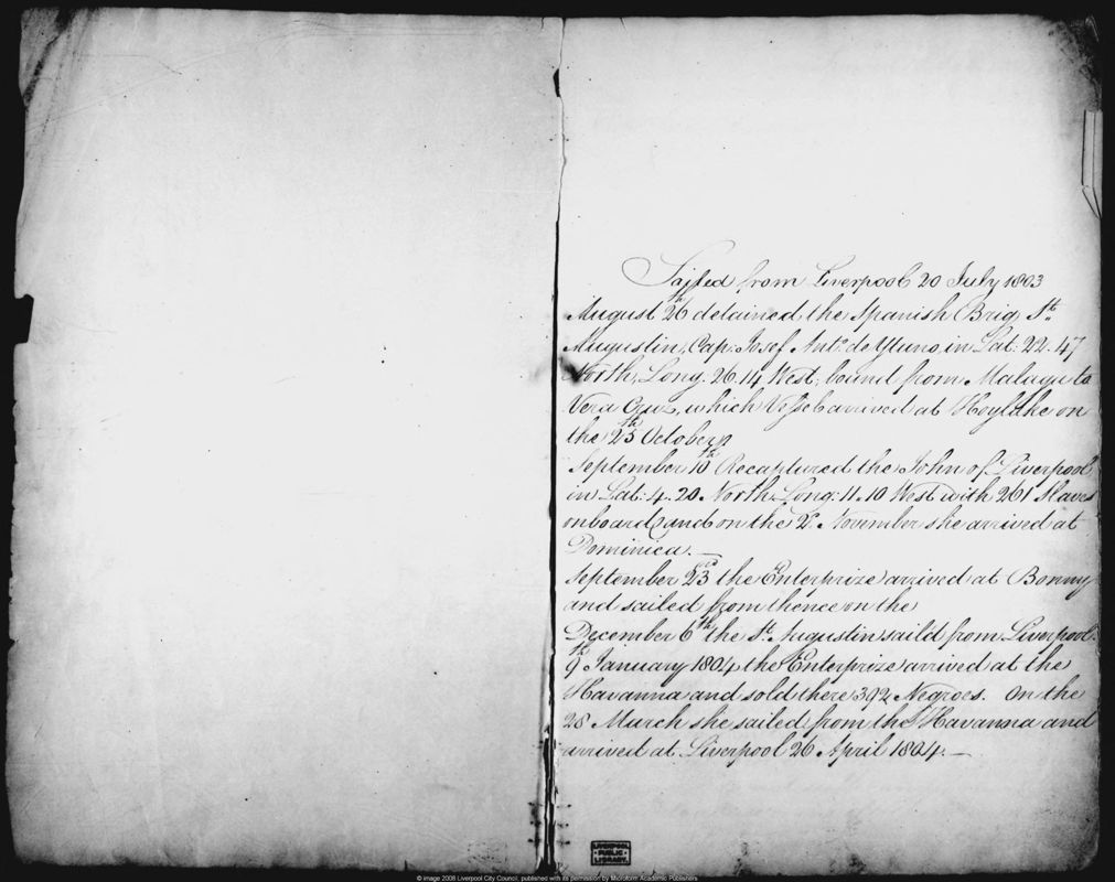 View document: Account book of the ship Enterprise.