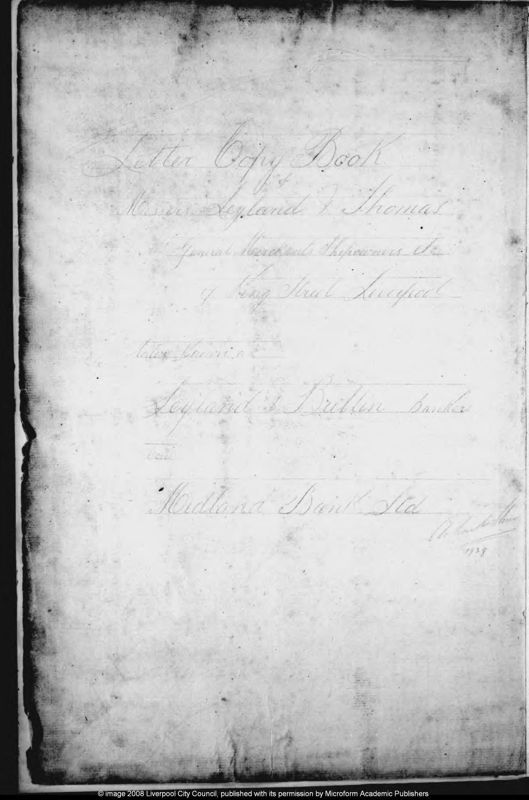 View document: Letter book of Thomas Leyland.