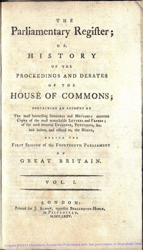 View document: Vol. I, 1774-1775.