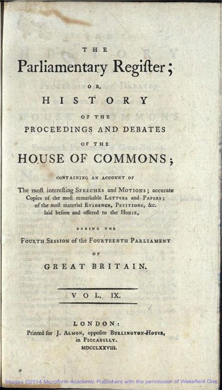 View document: Vol. IX, 1778.