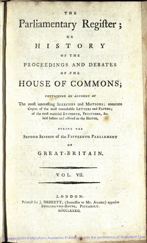 View document: Vol. VII, Apr-Jul 1782.