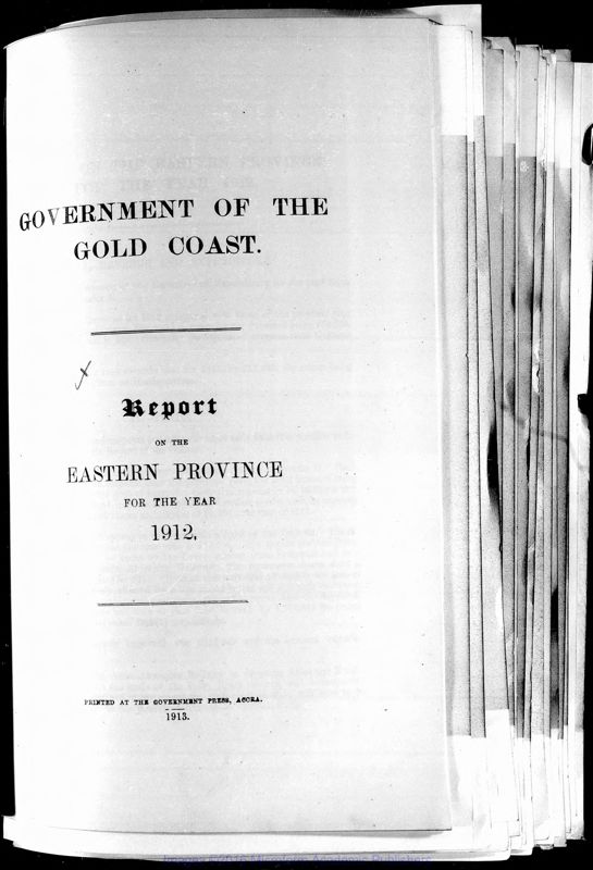 View document: Eastern Province of the Gold Coast, 1912-1939.