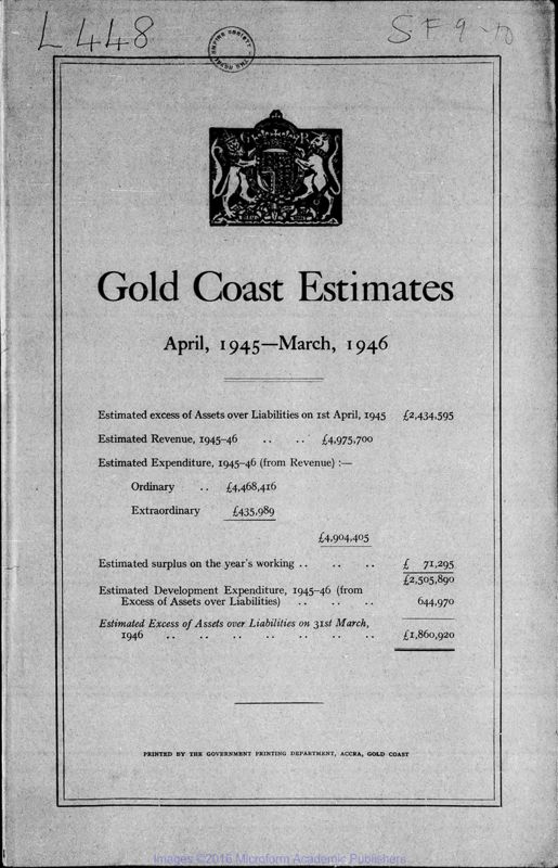 View document: Estimates, 1945-1950.