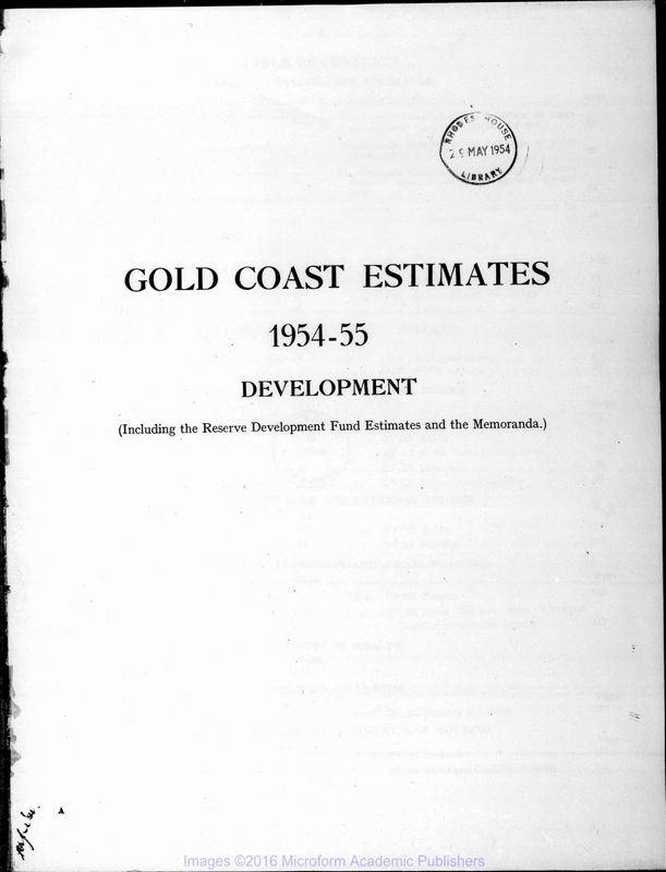 View document: Development Estimates, 1954-1956.