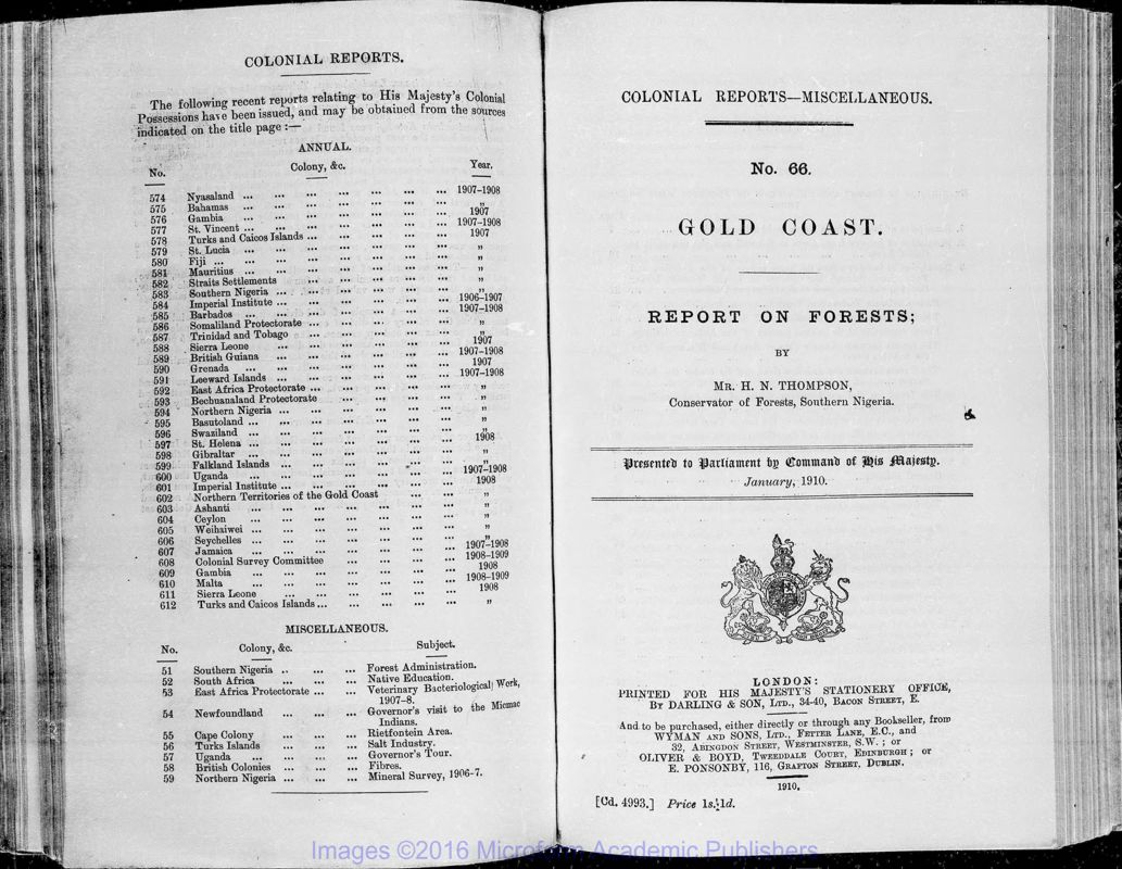 View document: Reports on Gold Coast Forests, 1909-1946.