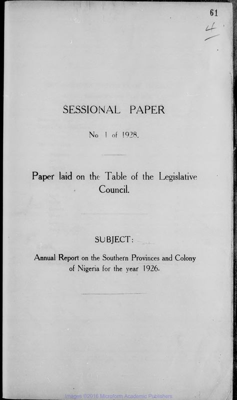 View document: Provinical Reports, 1926-1946.