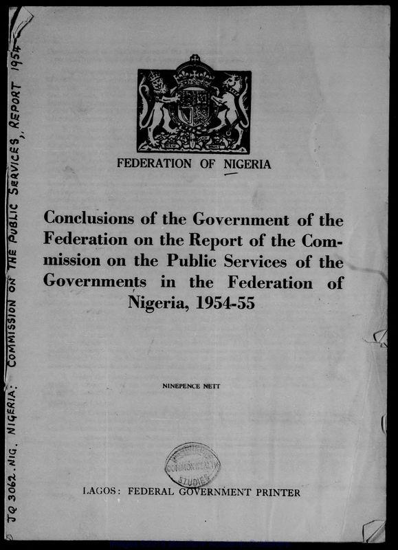 View document: Public Services Commission, 1954-1960.