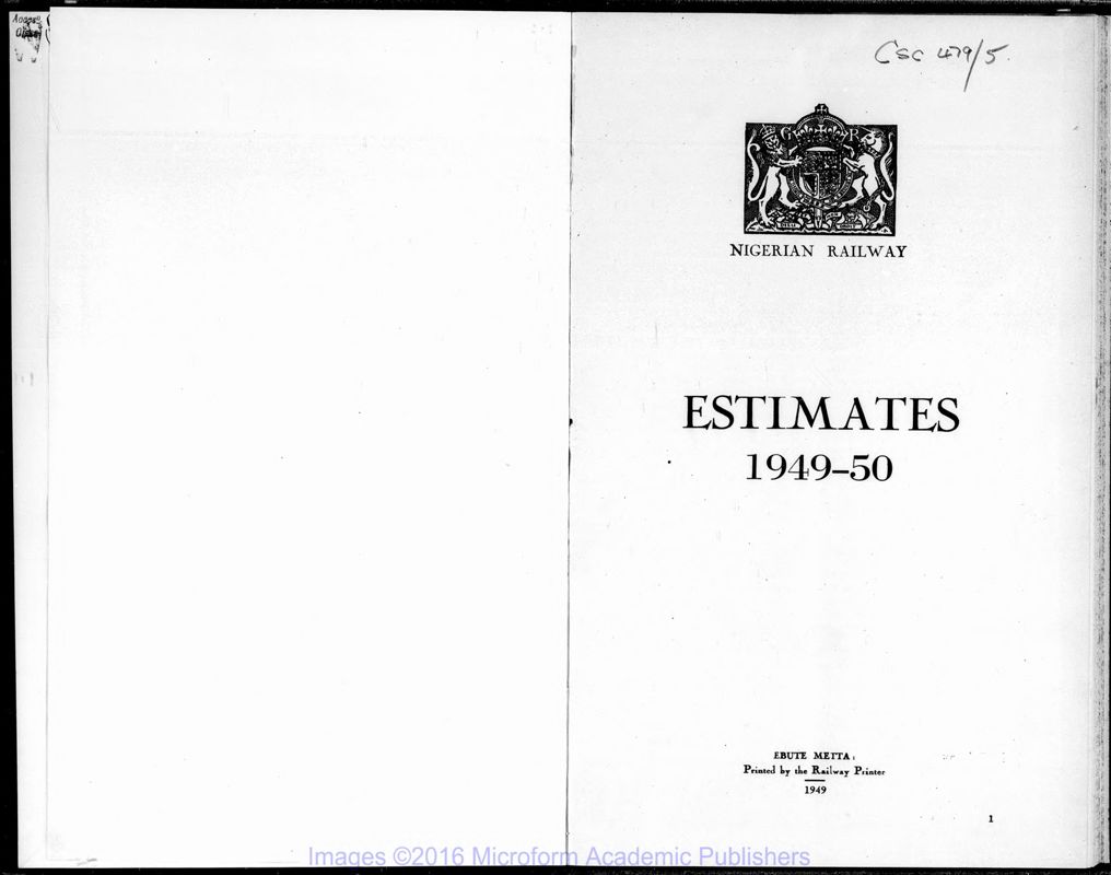 View document: Railway Estimates, 1949-1956.