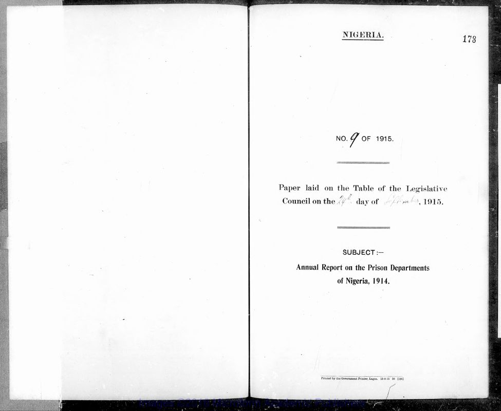 View document: Prisons, North and South Provinces, 1914-1937.