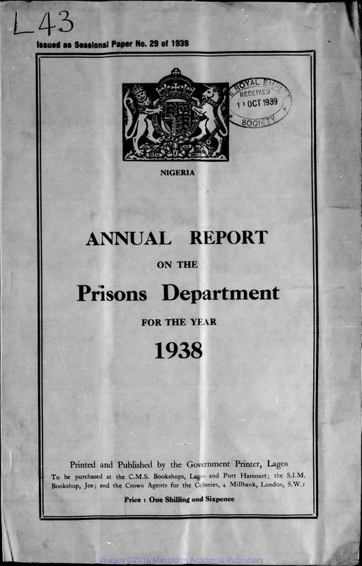 View document: Prisons and Offender Treatment, 1938-1960.