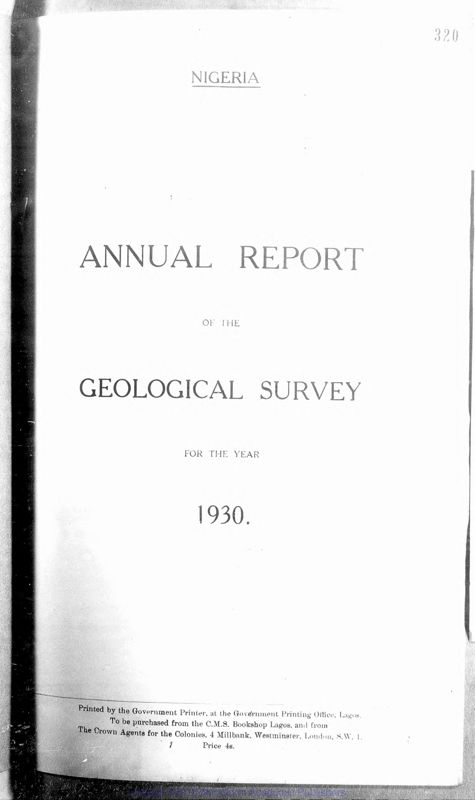 View document: Mineral and Geological Survey, 1930-1960.