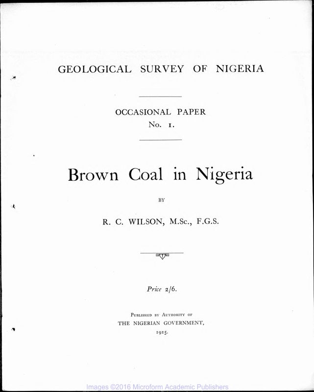 View document: Geological Survey, Occasional Papers, 1925-1951.