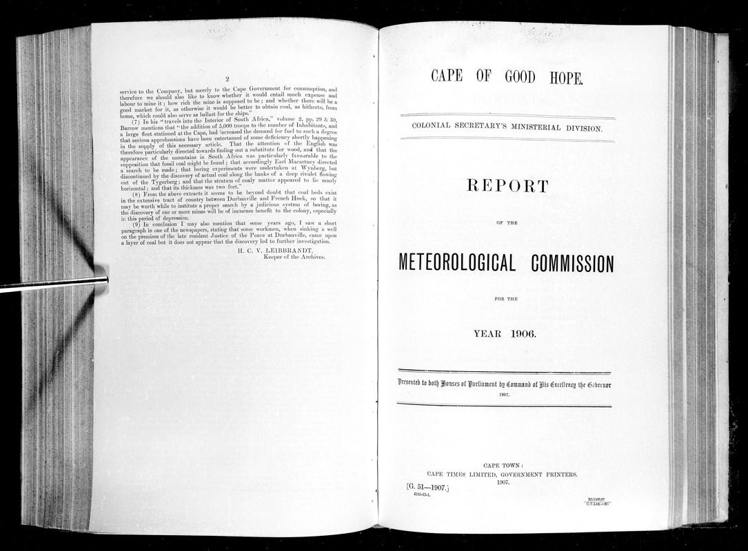 View document: Report of The Meteorological Commission For The Year 1906.