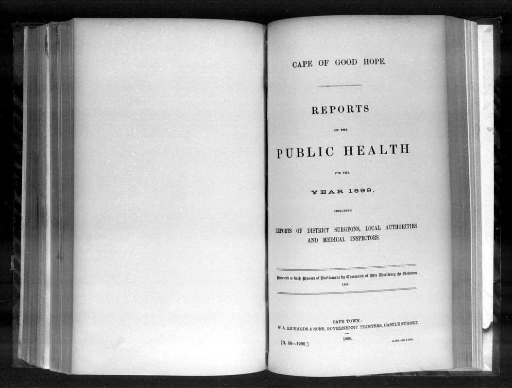 View document: Reports on The Public Health For The Year 1899.