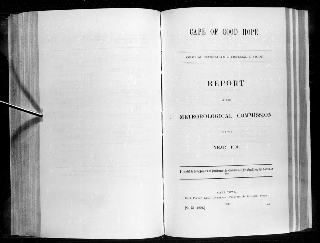 View document: Report of The Meteorological Commission For The Year 1901.