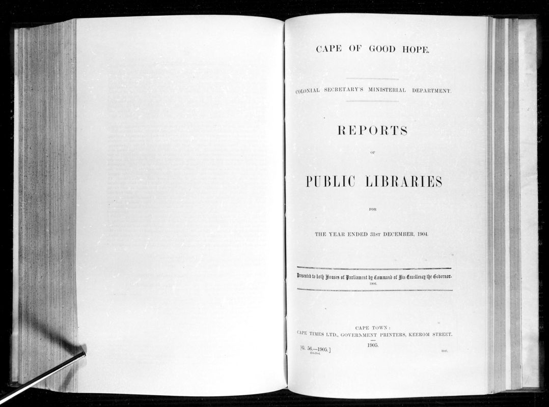 View document: Reports of Public Libraries For The Year 1904.