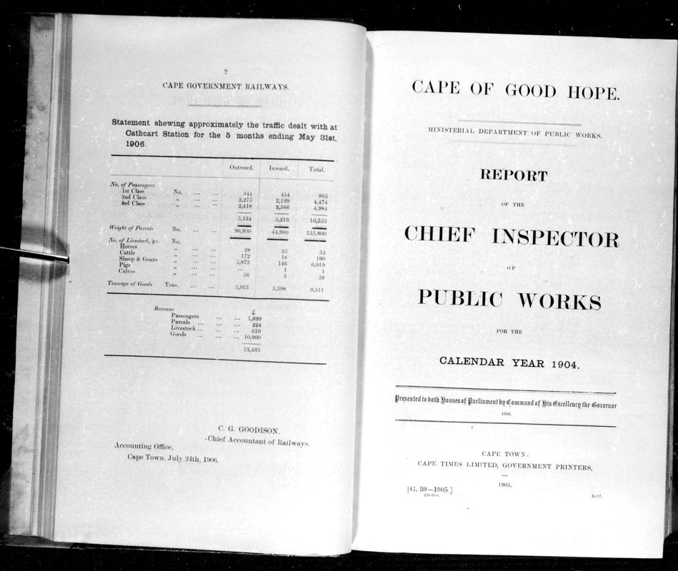 View document: Report of The Chief Inspector of Public Works For The Year 1904.