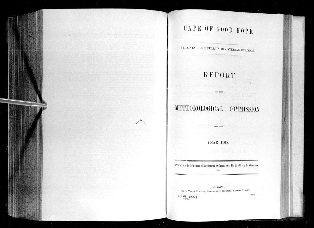 View document: Report of The Meteorological Commission For The Year 1905.