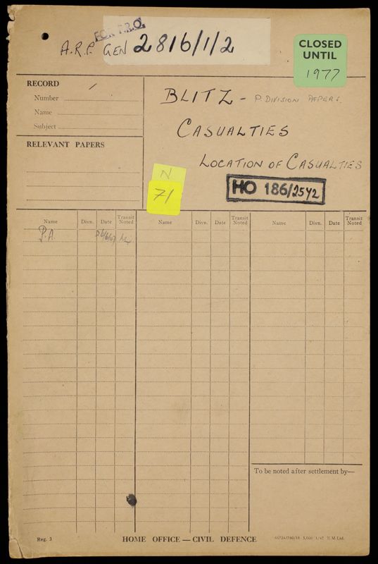 View document: HO 186/2572: Trapped Air Raid Casualties - Electric Detector and Dogs.